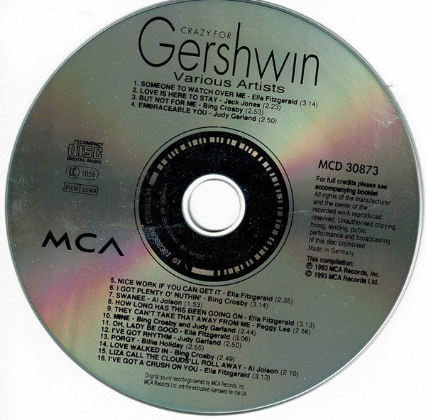 Various : Crazy For Gershwin (CD, Comp, Smplr)