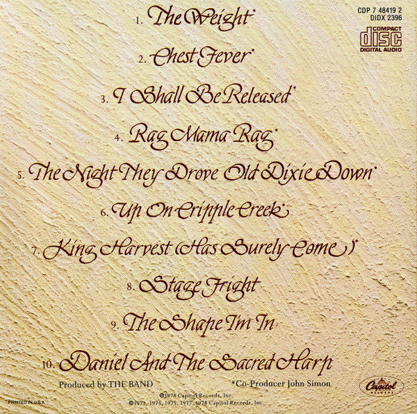 The Band : Anthology Volume I (CD, Comp, RE)