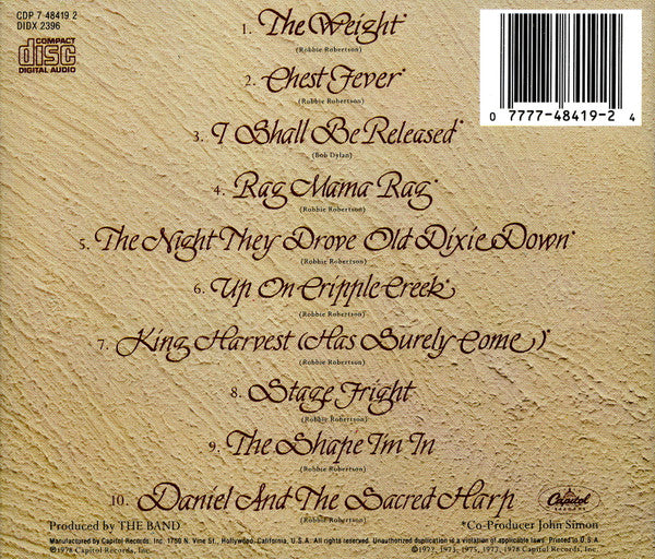 The Band : Anthology Volume I (CD, Comp, RE)