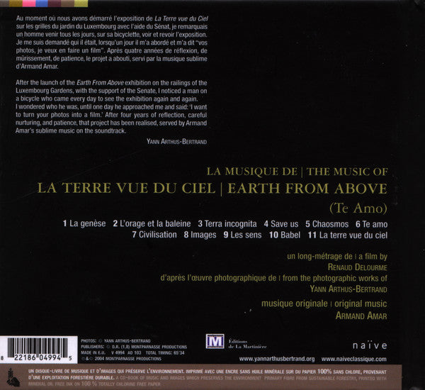 Armand Amar : La Terre Vue Du Ciel (Te Amo) (CD, Album)