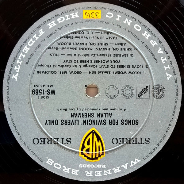 Allan Sherman : For Swingin' Livers Only! (LP, Album)