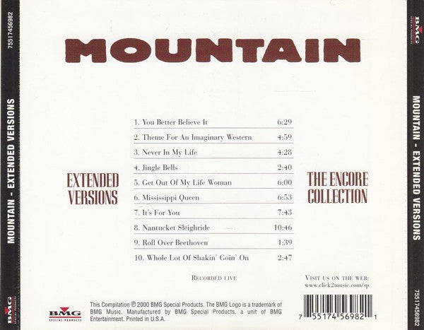 Mountain : Extended Versions: The Encore Collection (CD, Album, Comp)