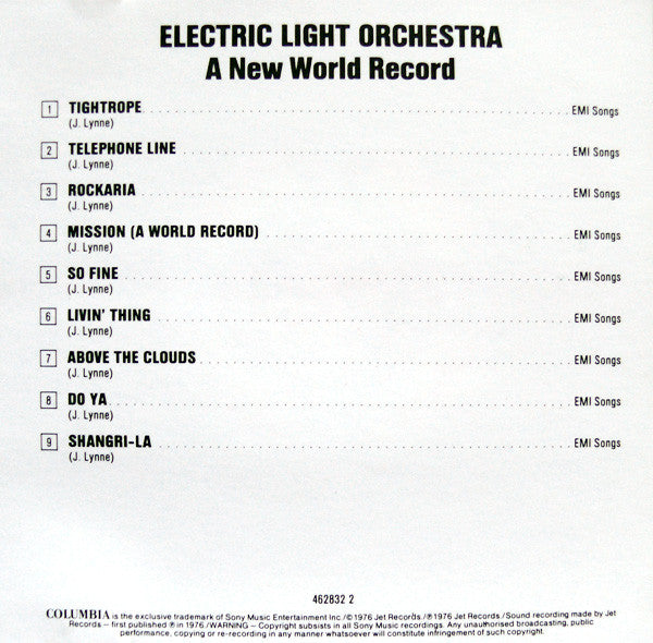 Electric Light Orchestra : A New World Record (CD, Album, RE)
