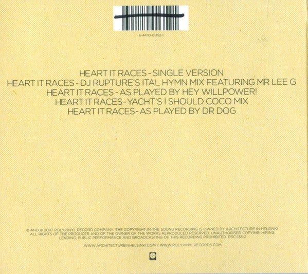 Architecture In Helsinki : Heart It Races (CD, Single, Dig)