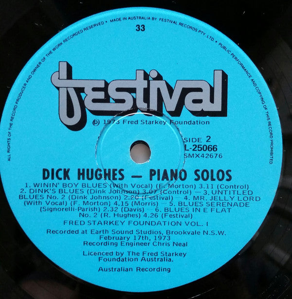 Dick Hughes : Piano Solos (LP, Album)