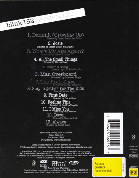 Blink-182 : Greatest Hits (DVD-V, Comp, NTSC)