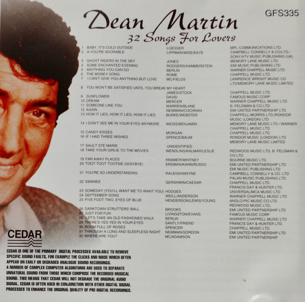 Dean Martin : 32 Songs For Lovers (CD, Comp)