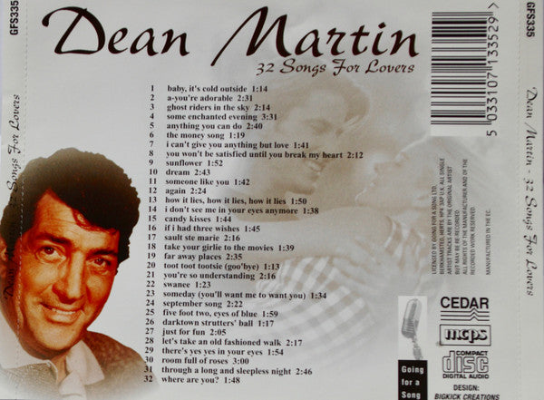 Dean Martin : 32 Songs For Lovers (CD, Comp)