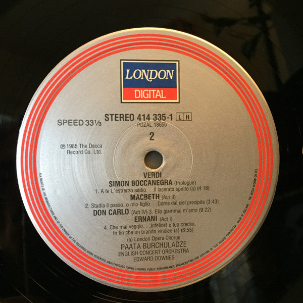 Paata Burchuladze, English Concert Orchestra, Edward Downes : Boris Godunov • Don Carlos • Macbeth • Simon Boccanegra • Ernani (LP)