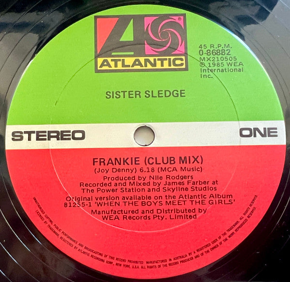Sister Sledge : Frankie (12", Single)