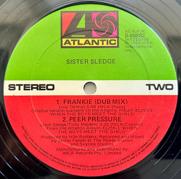 Sister Sledge : Frankie (12", Single)