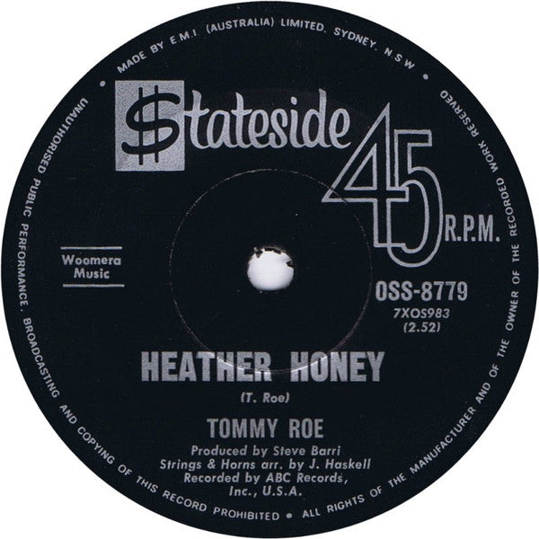 Tommy Roe : Heather Honey (7", Single)