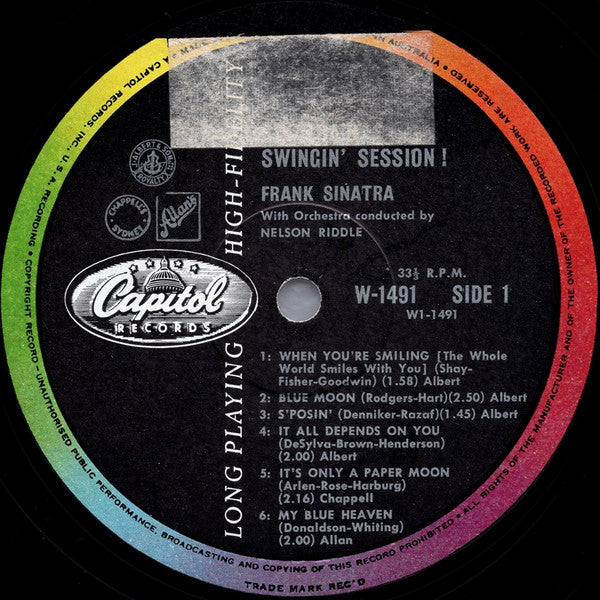Frank Sinatra : Sinatra's Swingin' Session!!! (LP, Album, Mono)