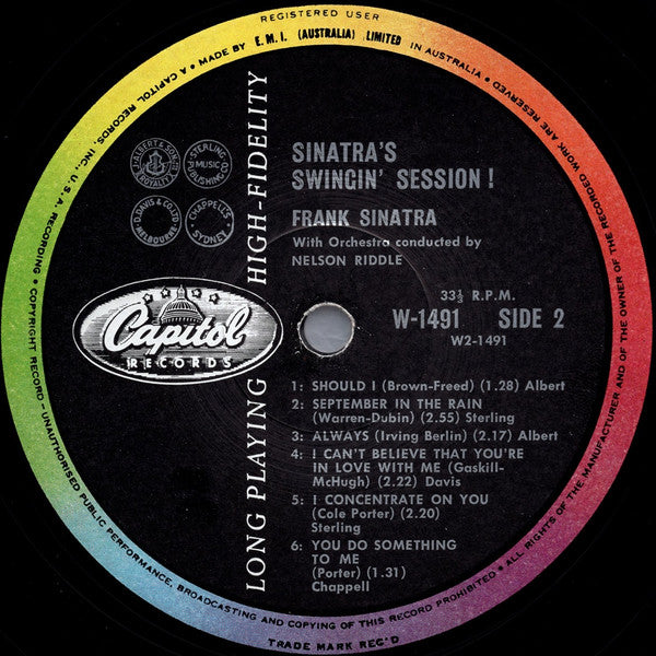 Frank Sinatra : Sinatra's Swingin' Session!!! (LP, Album, Mono)