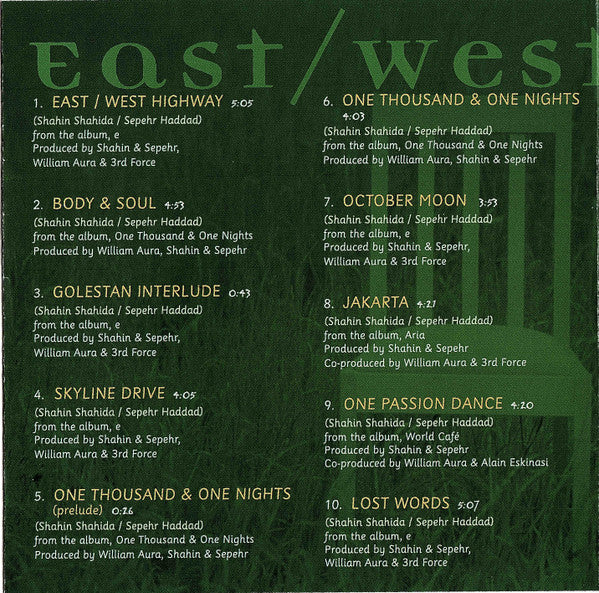 Shahin & Sepehr : East / West Highway - The Best of Shahin & Sepehr (CD, Album, Comp)