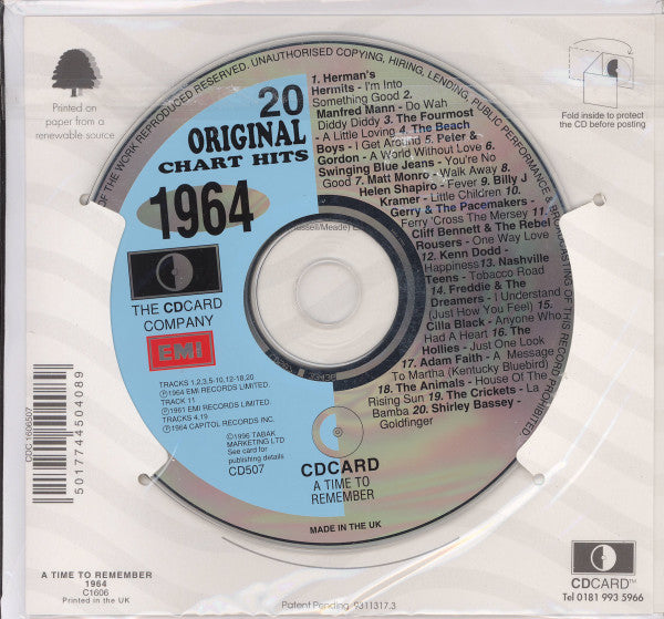Various : 20 Original Chart Hits - 1964 (CD, Comp, Gre)