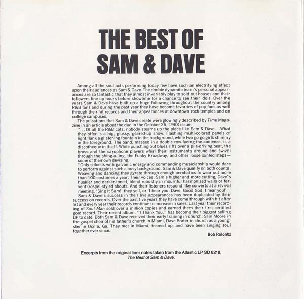 Sam & Dave : The Best Of Sam & Dave (CD, Comp)