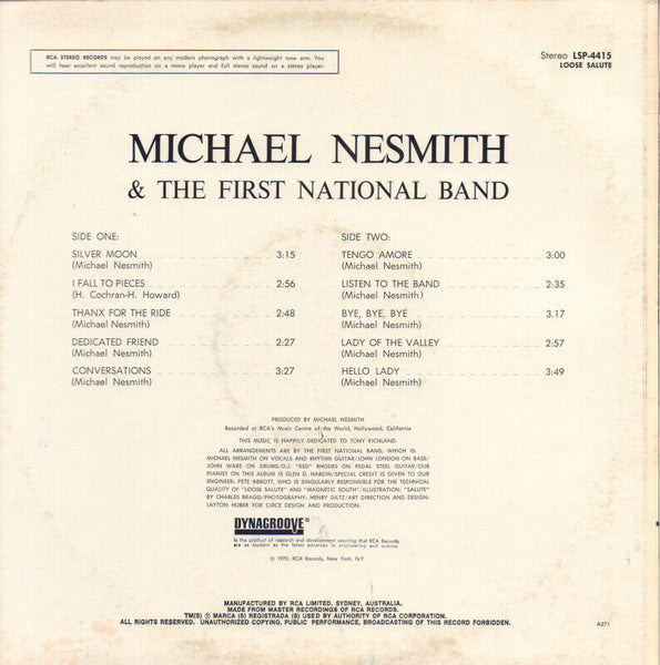 Michael Nesmith & The First National Band : Loose Salute (LP, Album)