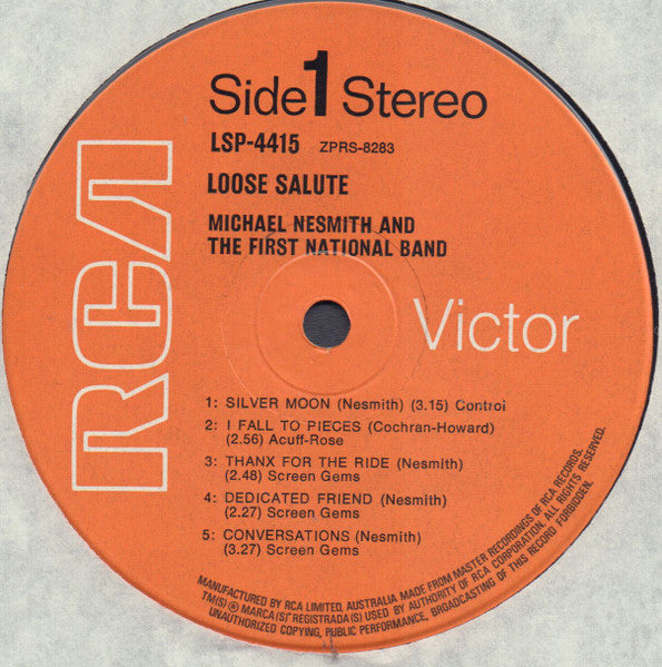 Michael Nesmith & The First National Band : Loose Salute (LP, Album)