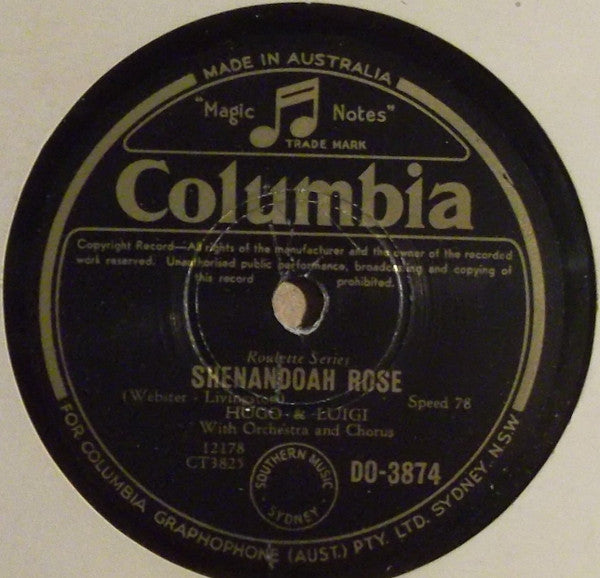 Hugo & Luigi : Shenandoah Rose / Rockabilly Party (Shellac, 10")