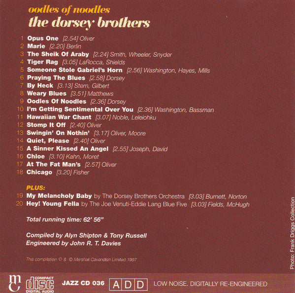 The Dorsey Brothers : Oodles Of Noodles  (CD, Comp, RM)