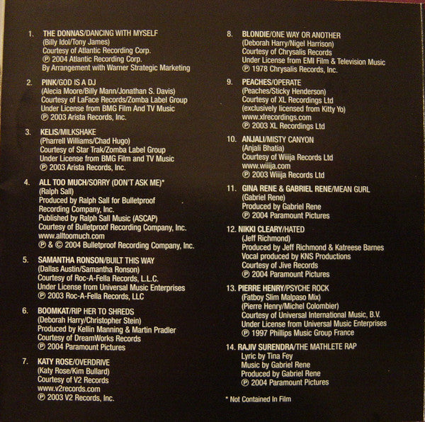 Various : Mean Girls, Music From The Motion Picture (CD, Comp)