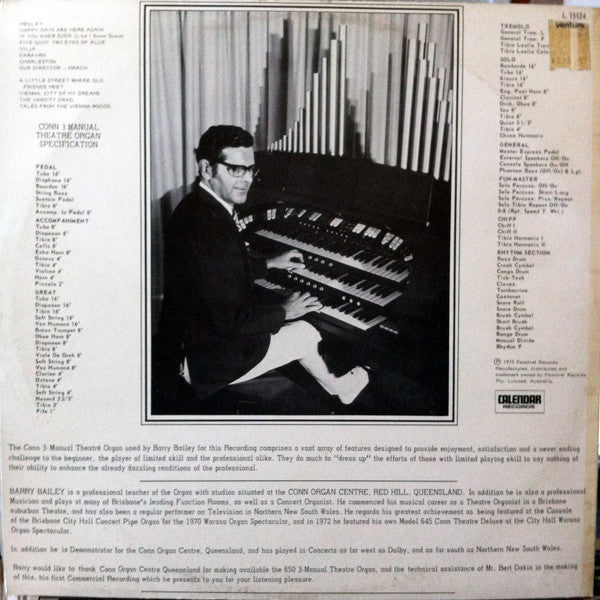 Barry Bailey (6) : Barry Bailey At The 3 Manual Theatre Organ (LP, Album)