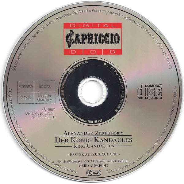 Alexander Zemlinsky* : Der König Kandaules = King Candaules (2xCD, Album)