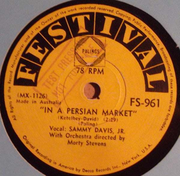 Sammy Davis Jr. : The Man With The Golden Arm / In A Persian Market (Shellac, 10")