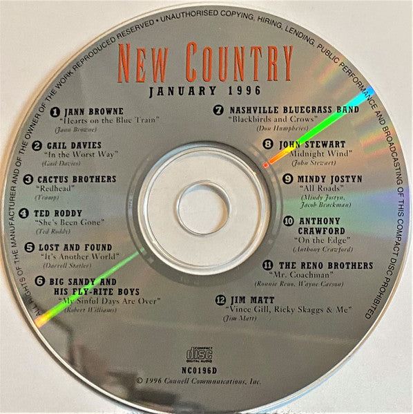 Various : New Country January 1996 (CD, Comp)