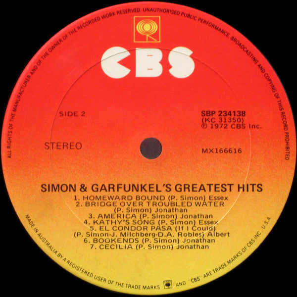 Simon & Garfunkel : Simon And Garfunkel's Greatest Hits (LP, Comp, RE)