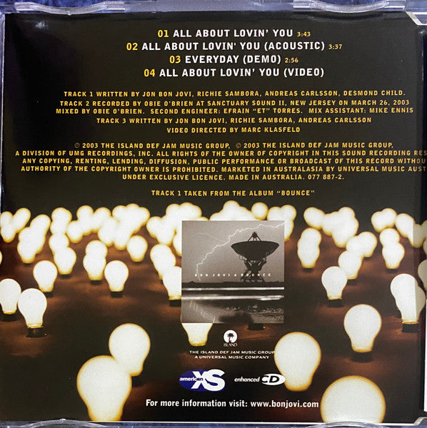 Bon Jovi : All About Lovin' You (CD, Single, Enh)