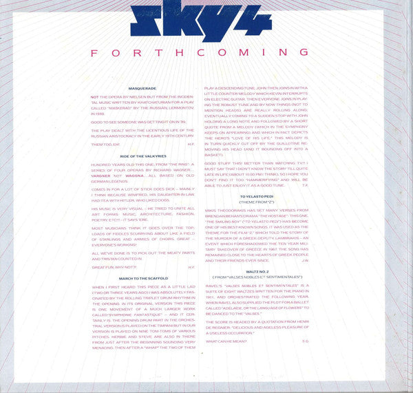 Sky (4) : Sky 4 Forthcoming (LP, Album, Gat)