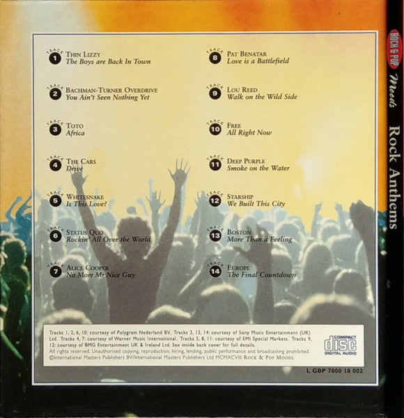 Various : Rock & Pop Moods: Rock Anthems (CD, Comp, Club)