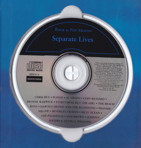 Various : Rock & Pop Moods: Separate Lives (CD, Comp, Club)