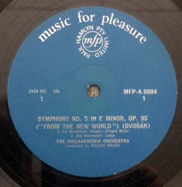 Antonín Dvořák, Nicolai Malko, Philharmonia Orchestra : Dvořák New World - Symphony No. 5 In E Minor  (LP, Mono)