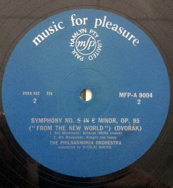 Antonín Dvořák, Nicolai Malko, Philharmonia Orchestra : Dvořák New World - Symphony No. 5 In E Minor  (LP, Mono)