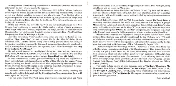 Louis Prima : The Best Of (CD, Comp, RM)