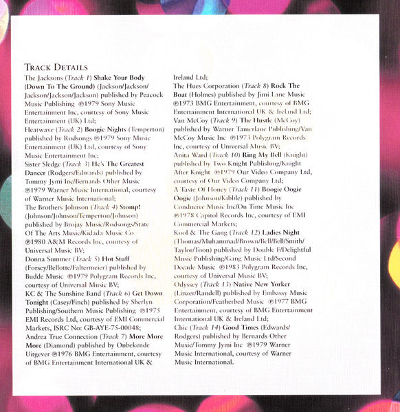 Various : Rock & Pop Moods: Boogie Nights (CD, Comp, Club)