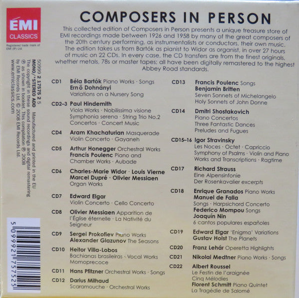 Various : Composers in Person (22xCD, Mono, RM + Box, Comp)