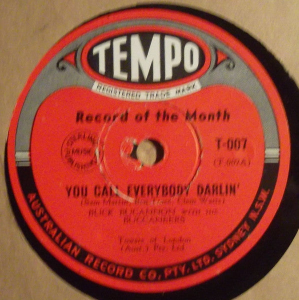 Buck Bucannon With His Buccaneers (2) / Buck Bucannon's Buccaneers : You Call Everybody Darlin' / Buck's Boogie (Shellac, 10")