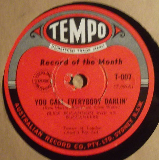 Buck Bucannon With His Buccaneers (2) / Buck Bucannon's Buccaneers : You Call Everybody Darlin' / Buck's Boogie (Shellac, 10")