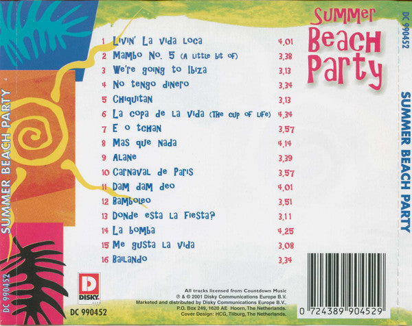 Unknown Artist : Summer Beach Party (CD, Comp)