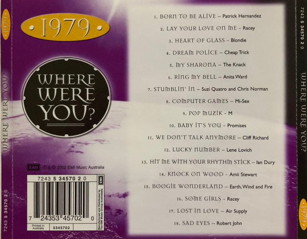 Various : Where Were You? 1979 (CD, Album, Comp)