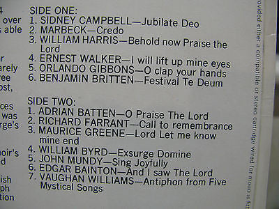 The Choir Of St George's Chapel : Five Centuries at St. Georges (LP)