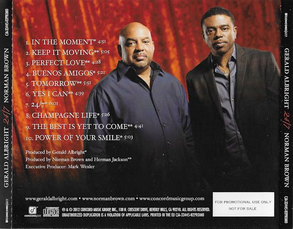 Gerald Albright & Norman Brown : 24/7 (CD, Album, Promo)