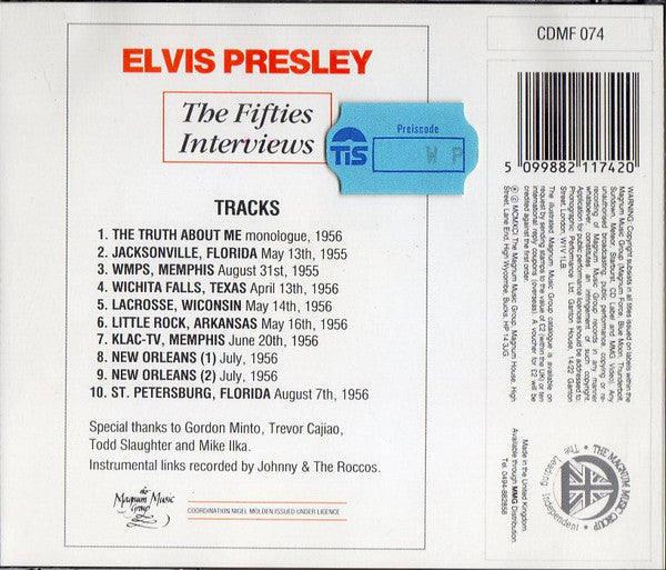Elvis Presley : The Fifties Interviews (CD)
