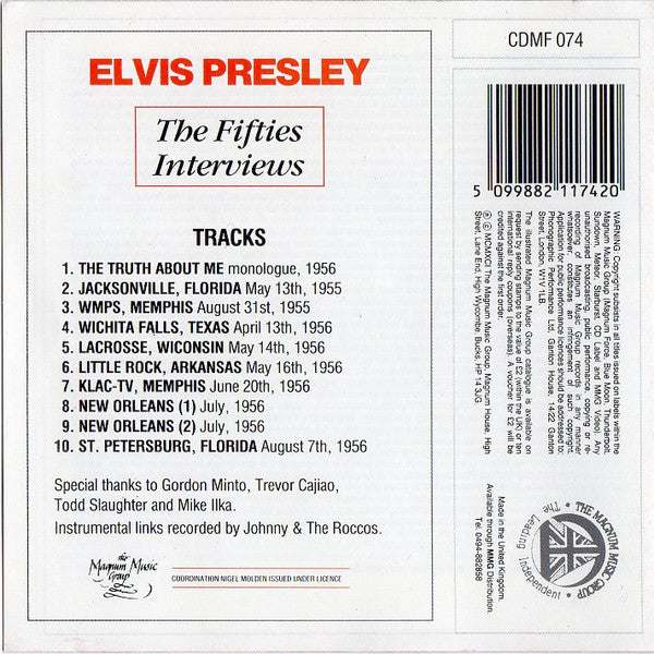 Elvis Presley : The Fifties Interviews (CD)