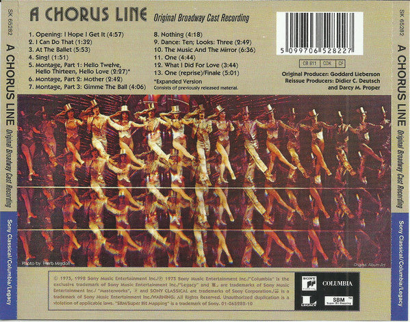 Various : A Chorus Line - Original Broadway Cast Recording (CD, Album, RE, RM)