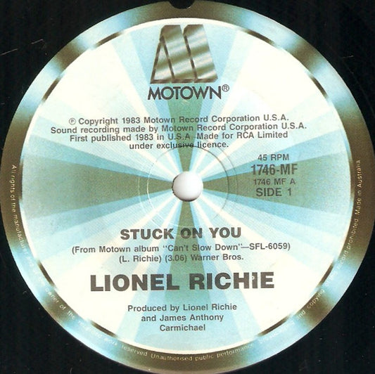 Lionel Richie : Stuck On You (7", Single)